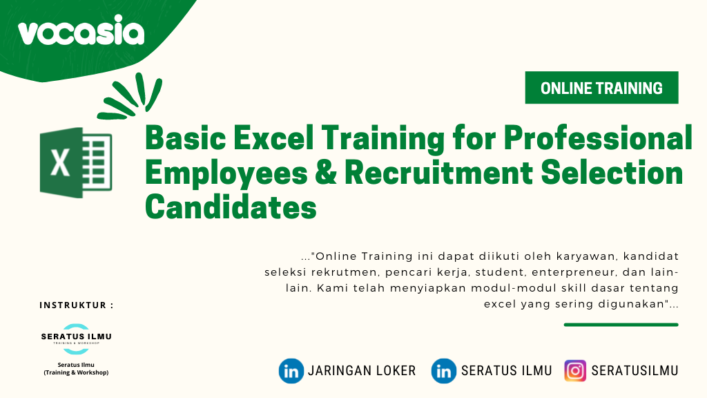 Basic Excel Training For Professional Employees & Recruitment Selection Candidates